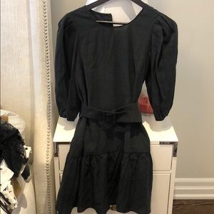 Zara puffed sleeves belted dress